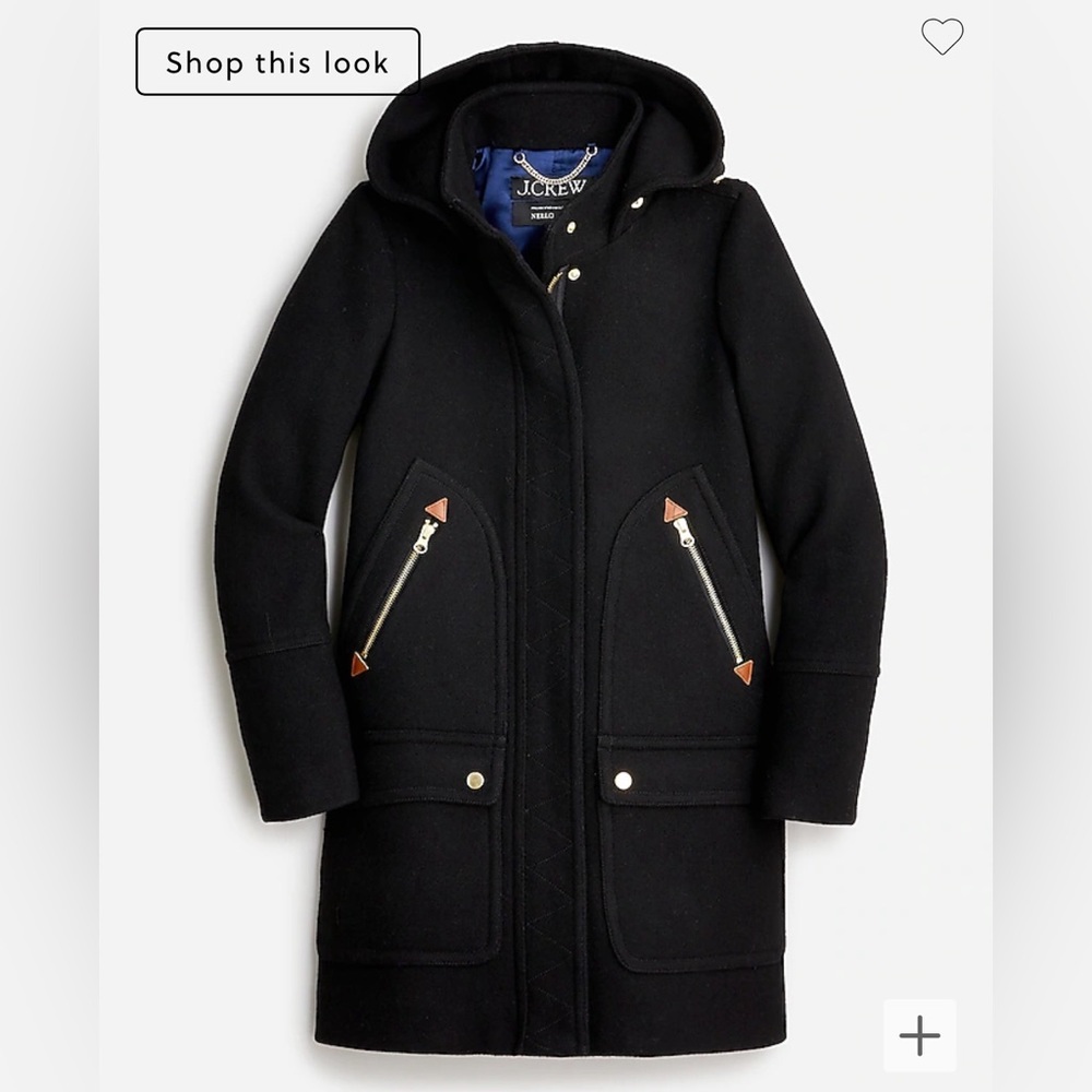 J.Crew Chateau Parka Black 14T